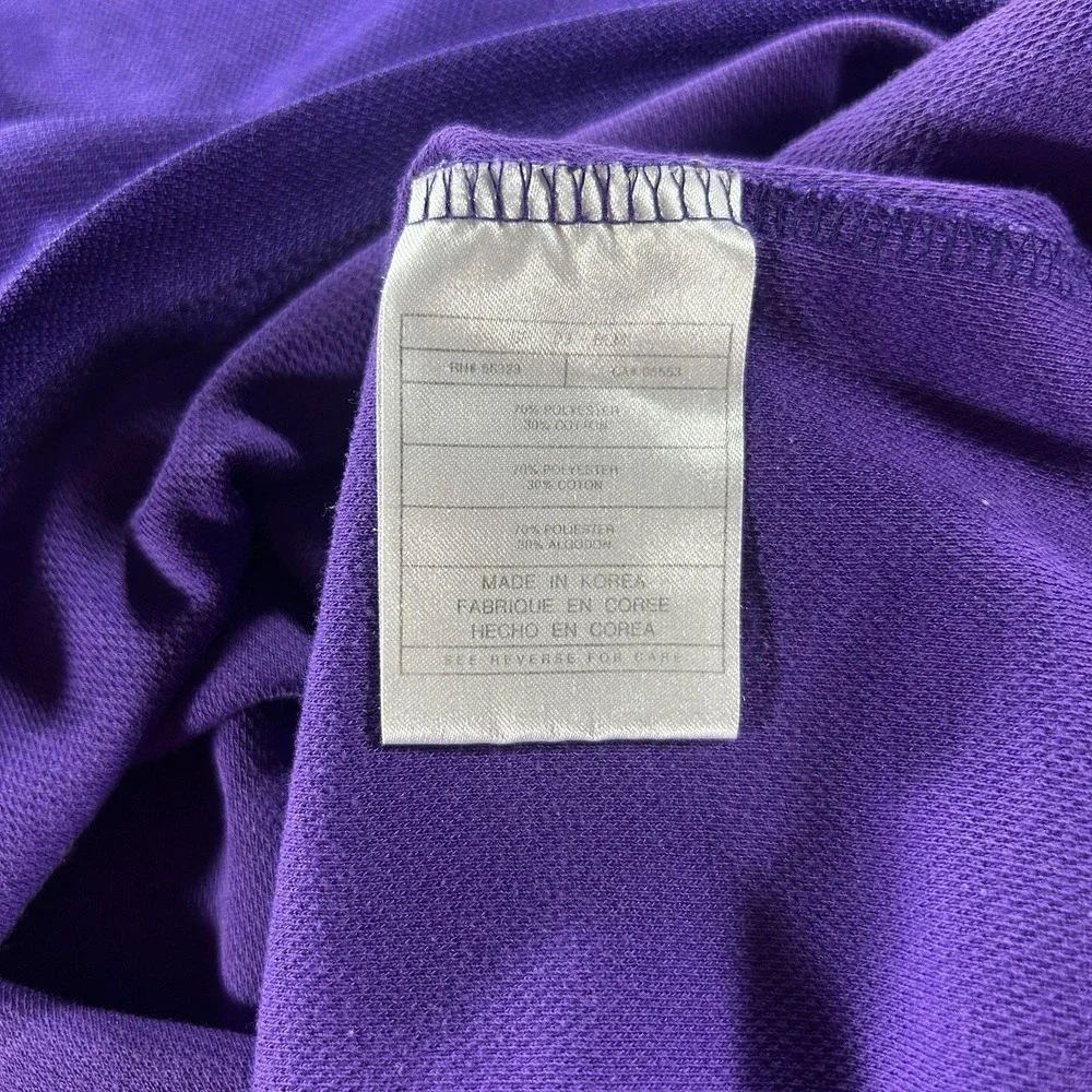 VTG Team Nike Large LSU Tigers Dri Fit Warm Up Shirt Purple Yellow Colorblock